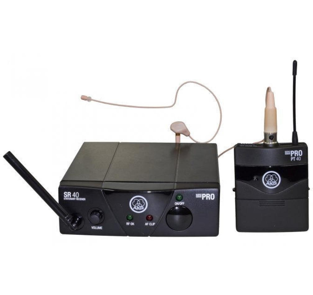 AKG WMS40 Mini ISM2 Streaming-/Mikrofon-Kit – 6,35 mm Klinke/Mini XLR, Kabellos, Niere – Schwarz