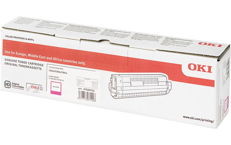 OKI 47095702 Magenta Toner 6 Original 6 5'000 Seiten für OKI C824dn/824n/834dnw u. a.