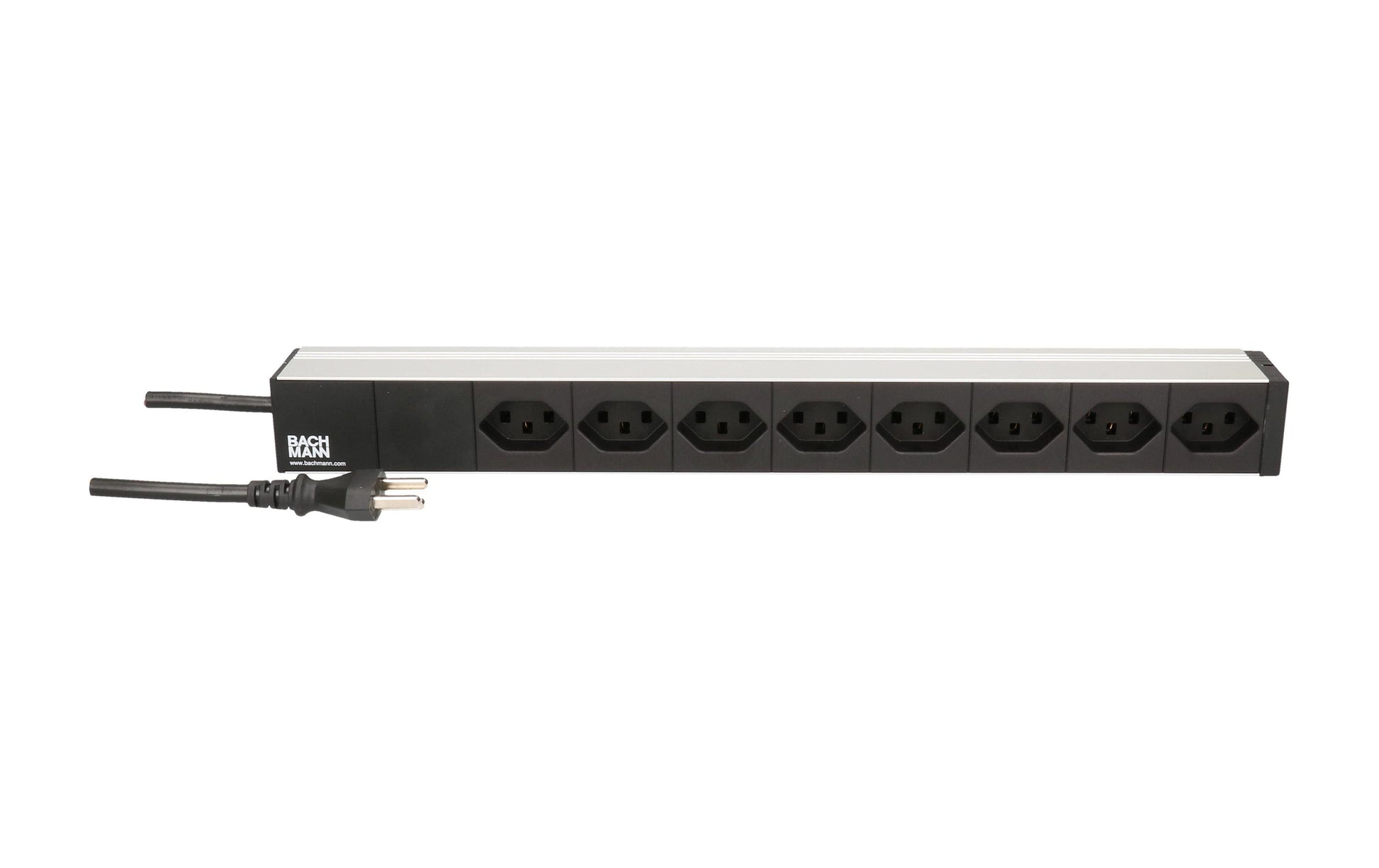Bachmann Rack-PDU ALU – 1U, 8× T23, Eingang T23, 3 m, schwarz