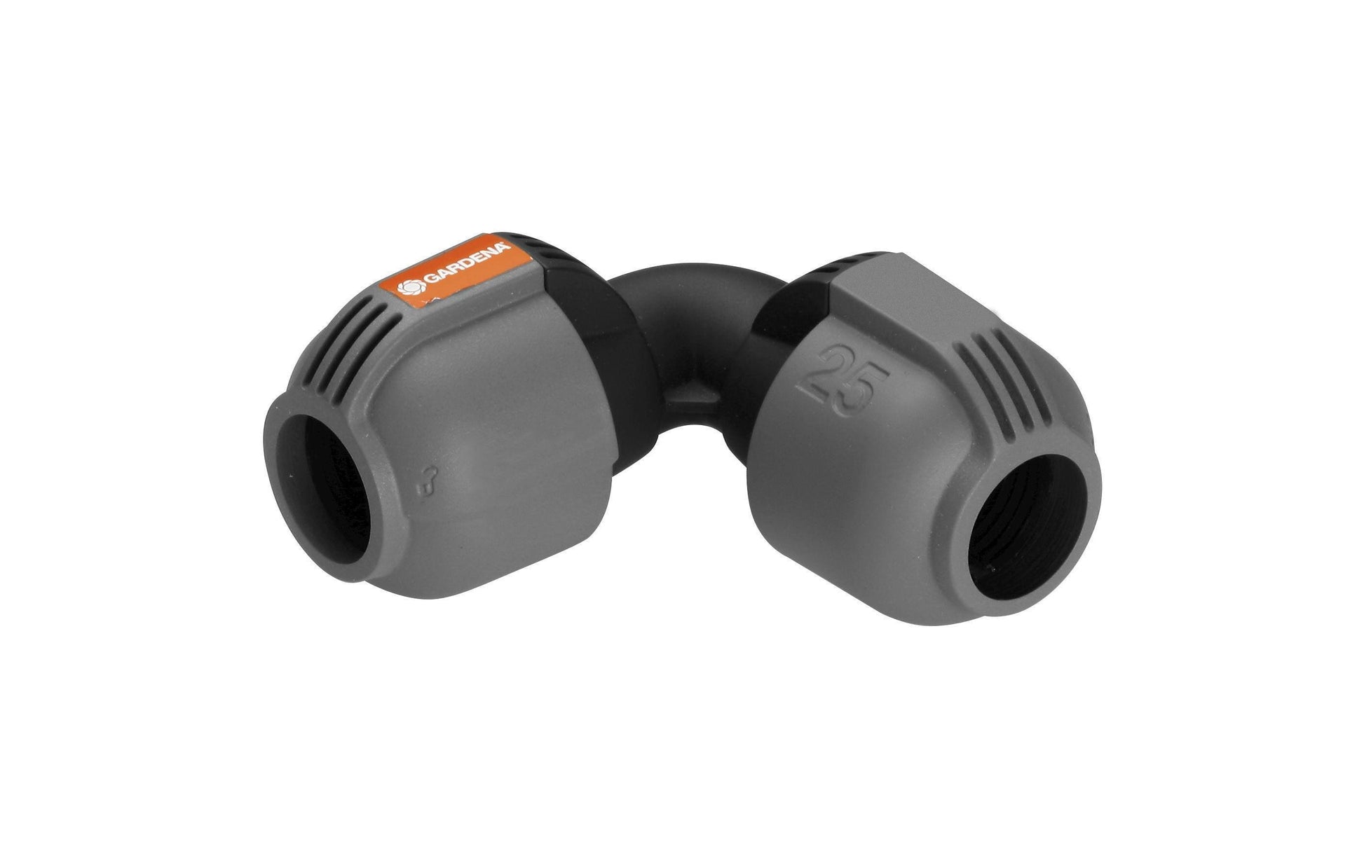 Gardena L-Stück 25 mm – für Sprinklersystem, Innenwasserhahn – grau, schwarz – 2773-20
