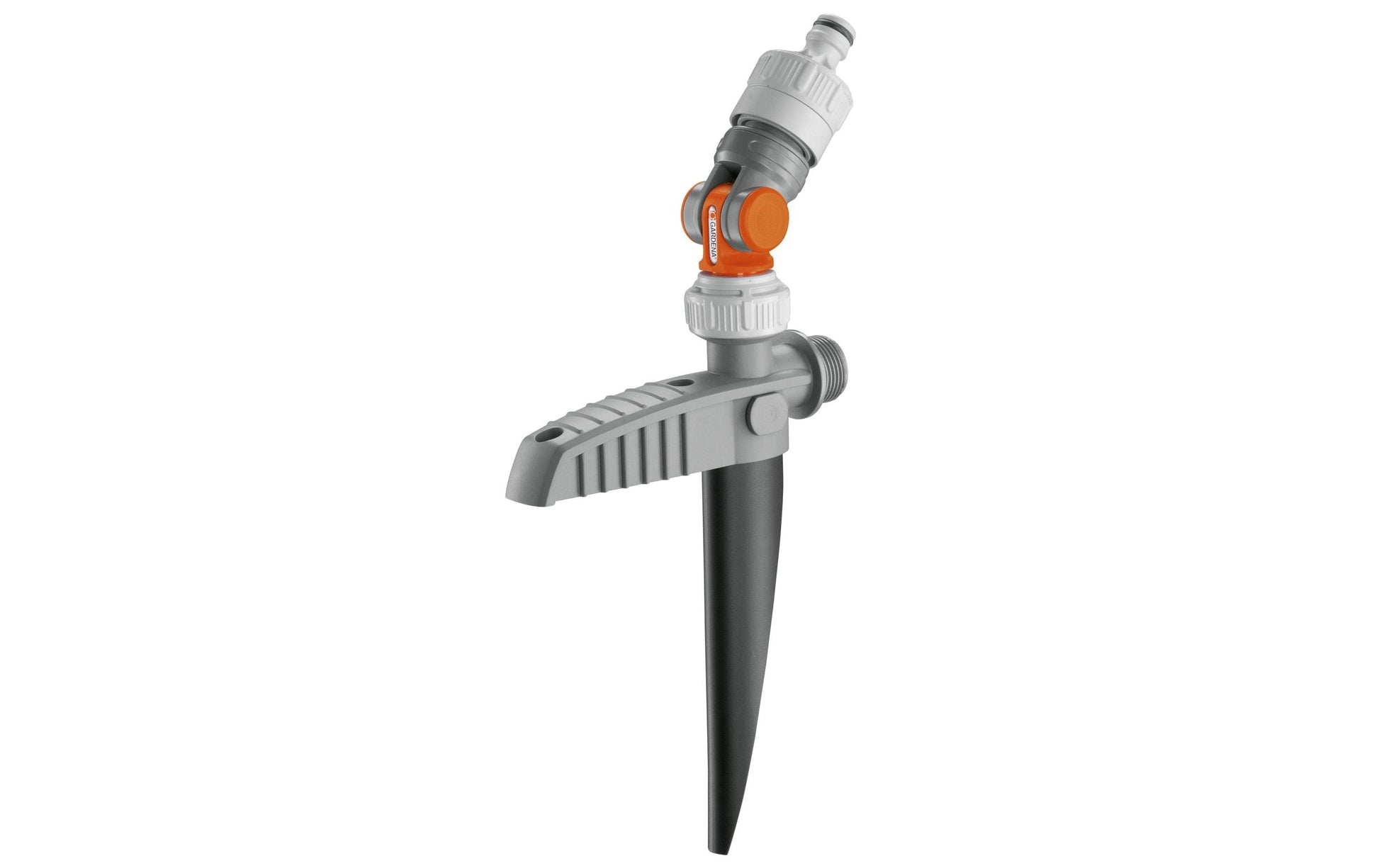 Gardena Wasserstecker – drehbarer Anschluss, Spike zur Bodenbefestigung, Grau, Orange, für Pipelinesystem