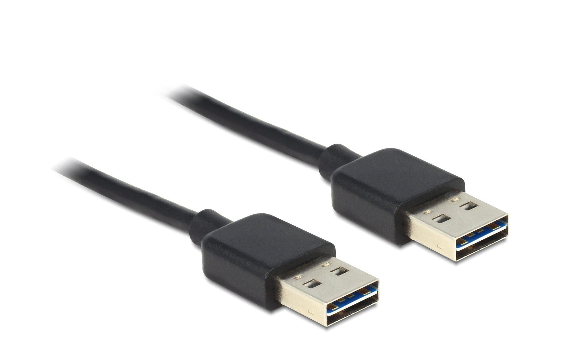 DeLOCK USB-A auf USB-A Kabel – USB 2.0 (480 Mbit/s) – 2 m – Goldstecker – Schwarz