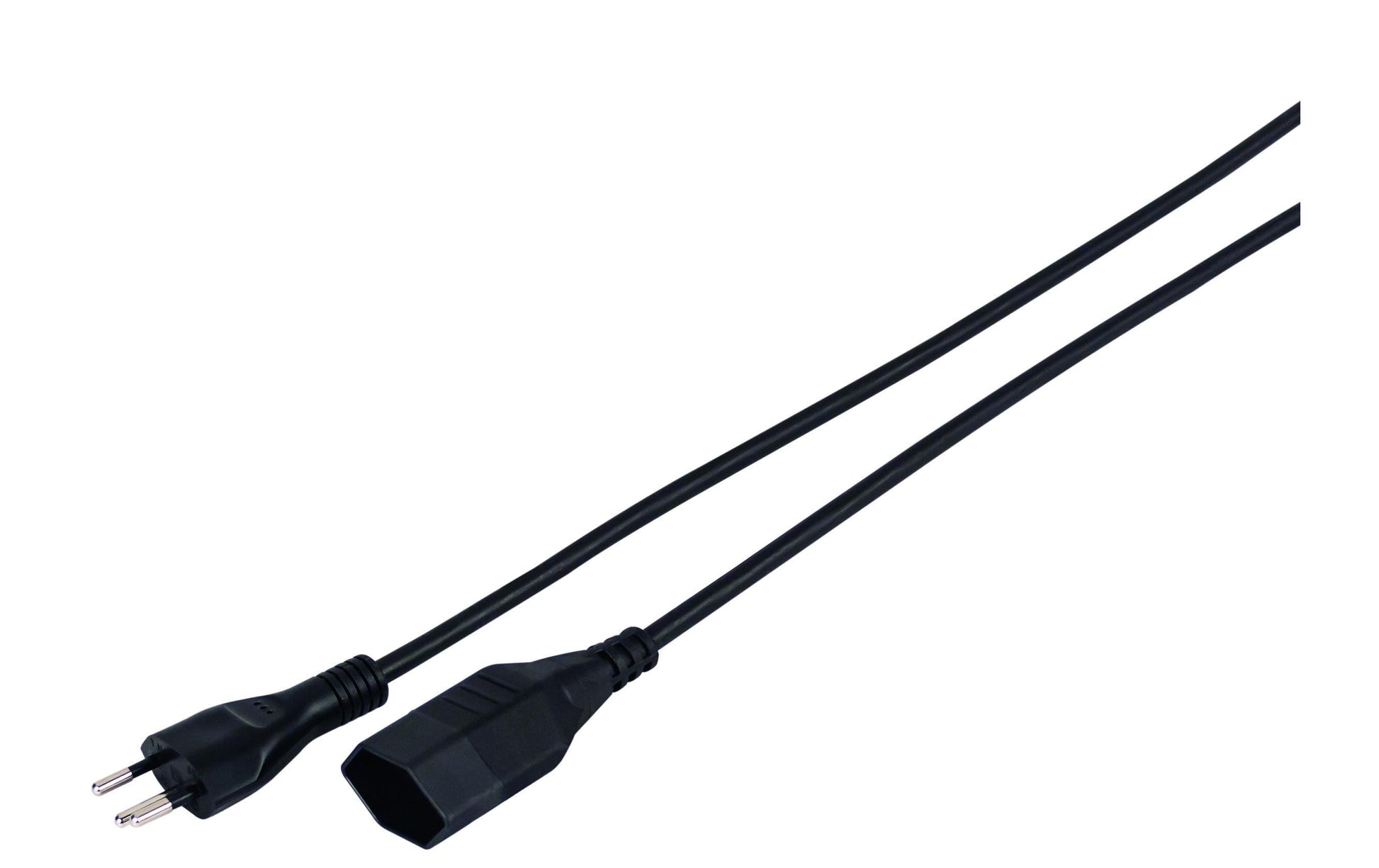 Steffen Verlängerungskabel, T12–T13, 3 m, 1 mm², 3-polig, halogenfrei, angespritzt – schwarz