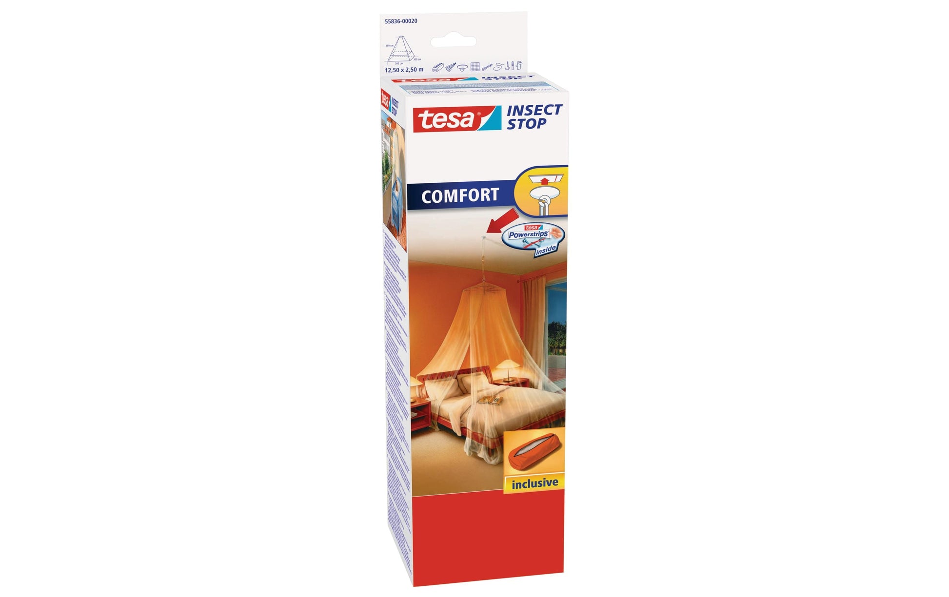 TESA Insektenschutznetz – 1'250 × 250 cm – weiss – Nylon