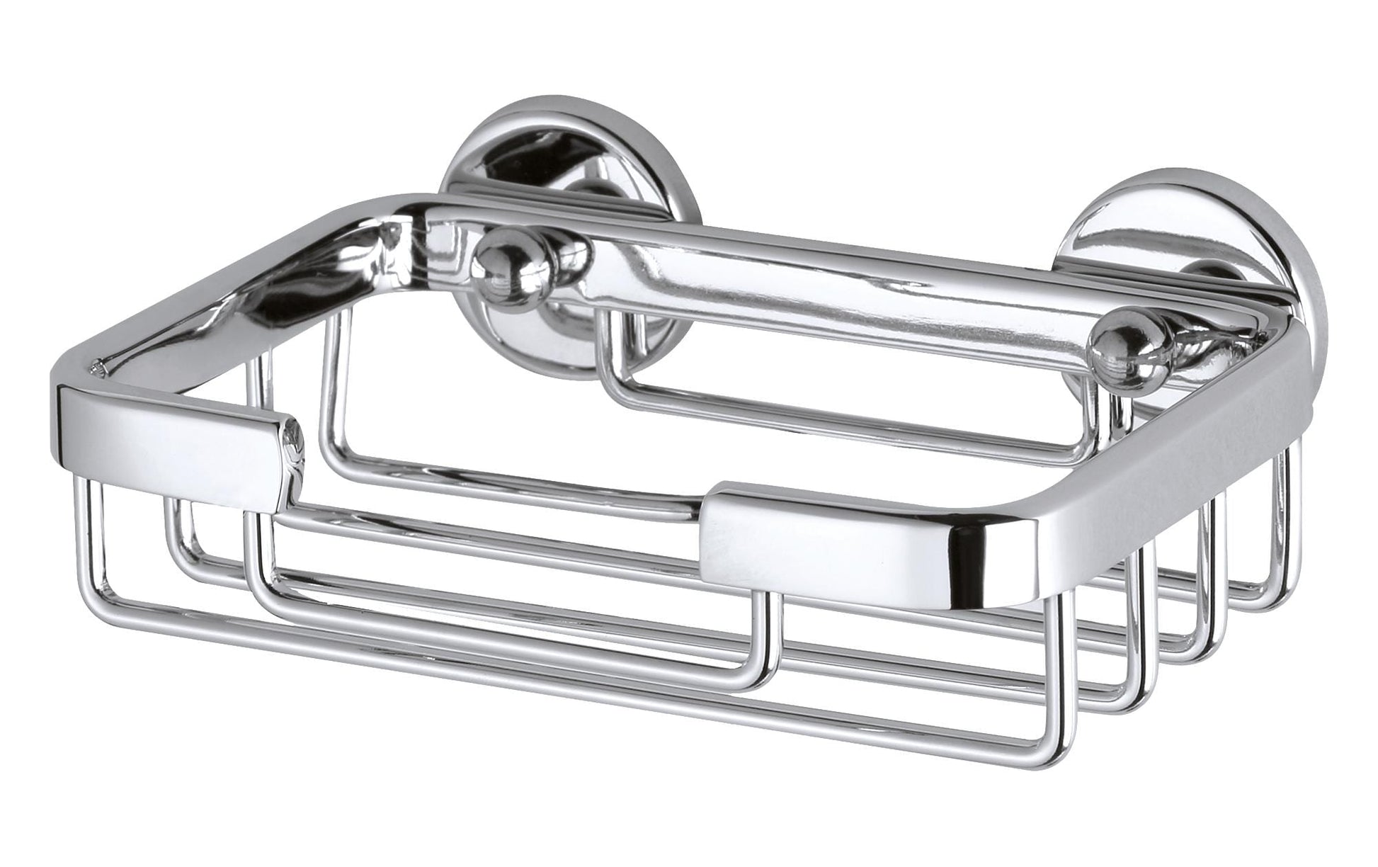 TESA Seifenhalter (Wand) Aluxx – Aluminium/Chrom, Klebestreifen, 13,5×9,5×4,6 cm, Silber