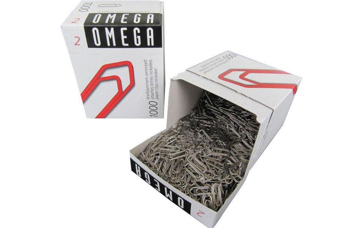 Omega Büroklammern 24 mm – vernickelt, silber – 1'000 Stk.