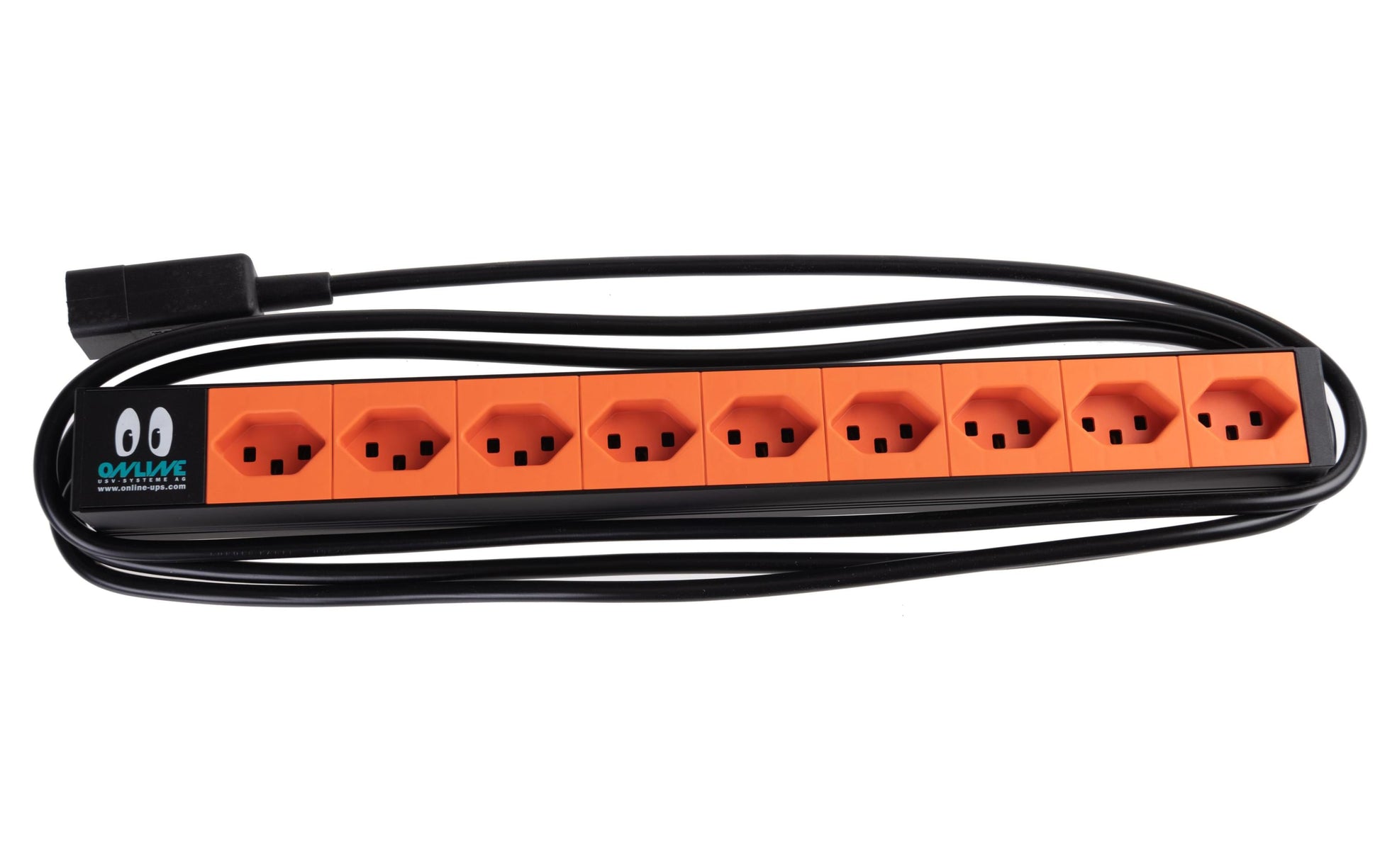 ONLINE USV-Systeme USV-Steckdosenleiste, 9×T23, Eingang C20, 2 m, 16 A – für ZE3000, XSR3000 – schwarz