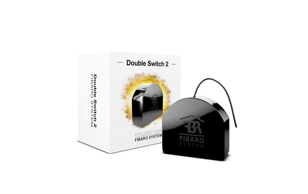 Fibaro Doppel-Schalter 2 FGS-223 – Zubehör – 110–230 V, Schwarz, 42,5×38,2×20,3 mm