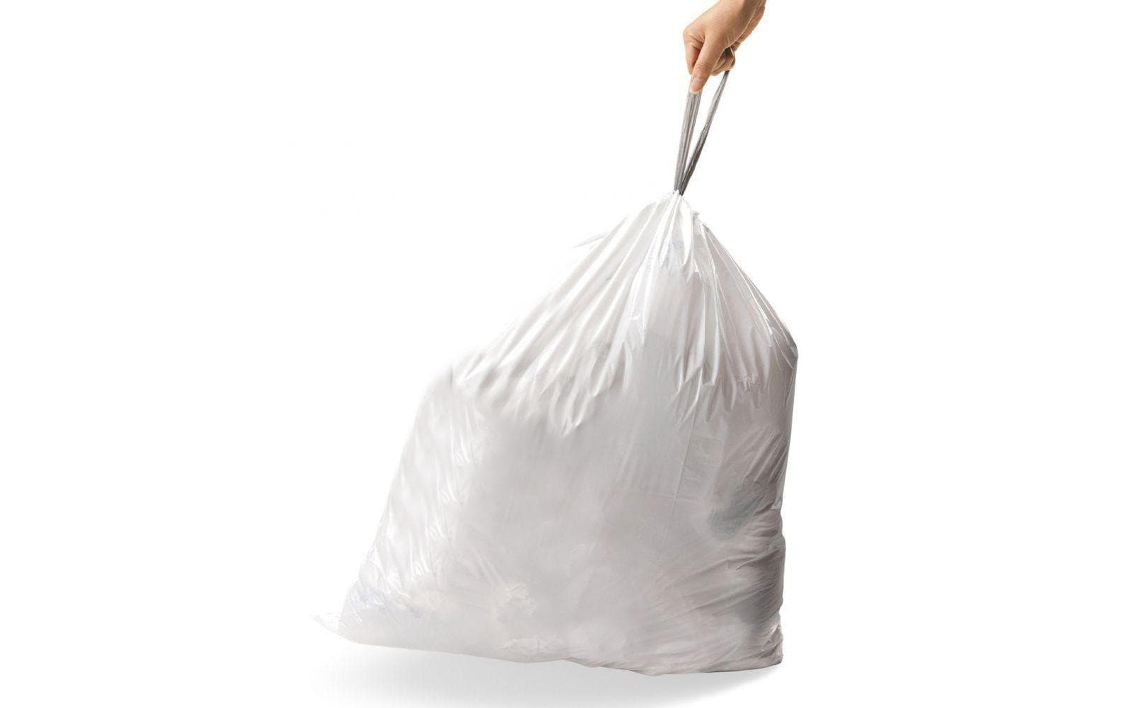 simplehuman Kehrichtsack CW0175 für Sensorabfalleimer – 60 l, mit Zugband, PE, weiss, 20 Stk