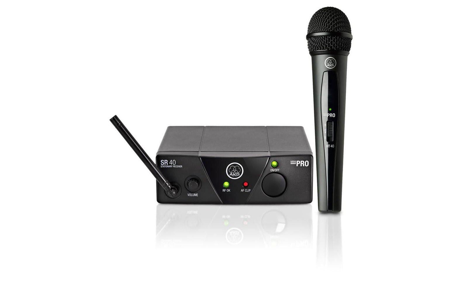 AKG WMS40 Mini Vocal Set ISM1 – Bühnenmikrofon – 6,3 mm Klinke, Kabellos (863,1 MHz), Niere – Schwarz