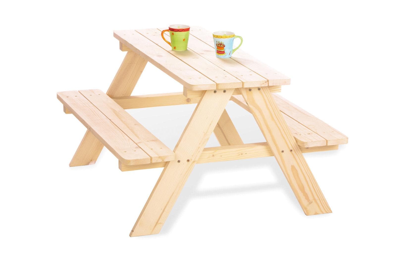 Pinolino Kinderträume 3-teiliges Bistro-Set – Beige – Holz – Tisch 90 × 79 × 50 cm