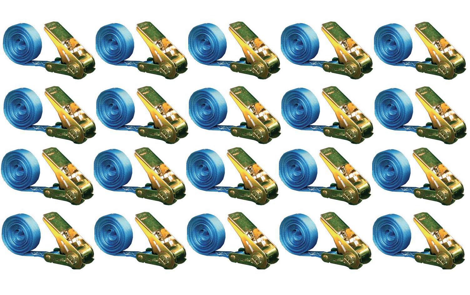 SpanSet – Schlaufenband 5'000 × 25 mm, mit Schnalle, blau, für PKW, Zurrkraft 700 kg, 20 Stk.
