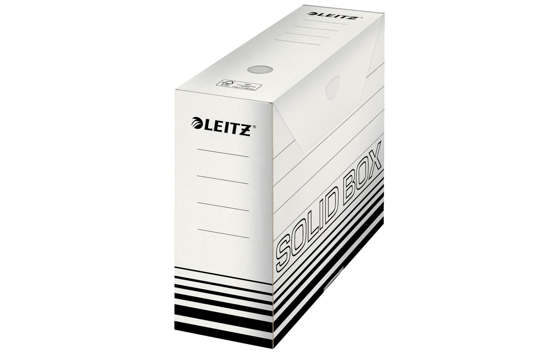 Leitz Solid Archivschachtel – für A4, B 100 × H 257 × T 330 mm, weiss, Karton, 10 Stück