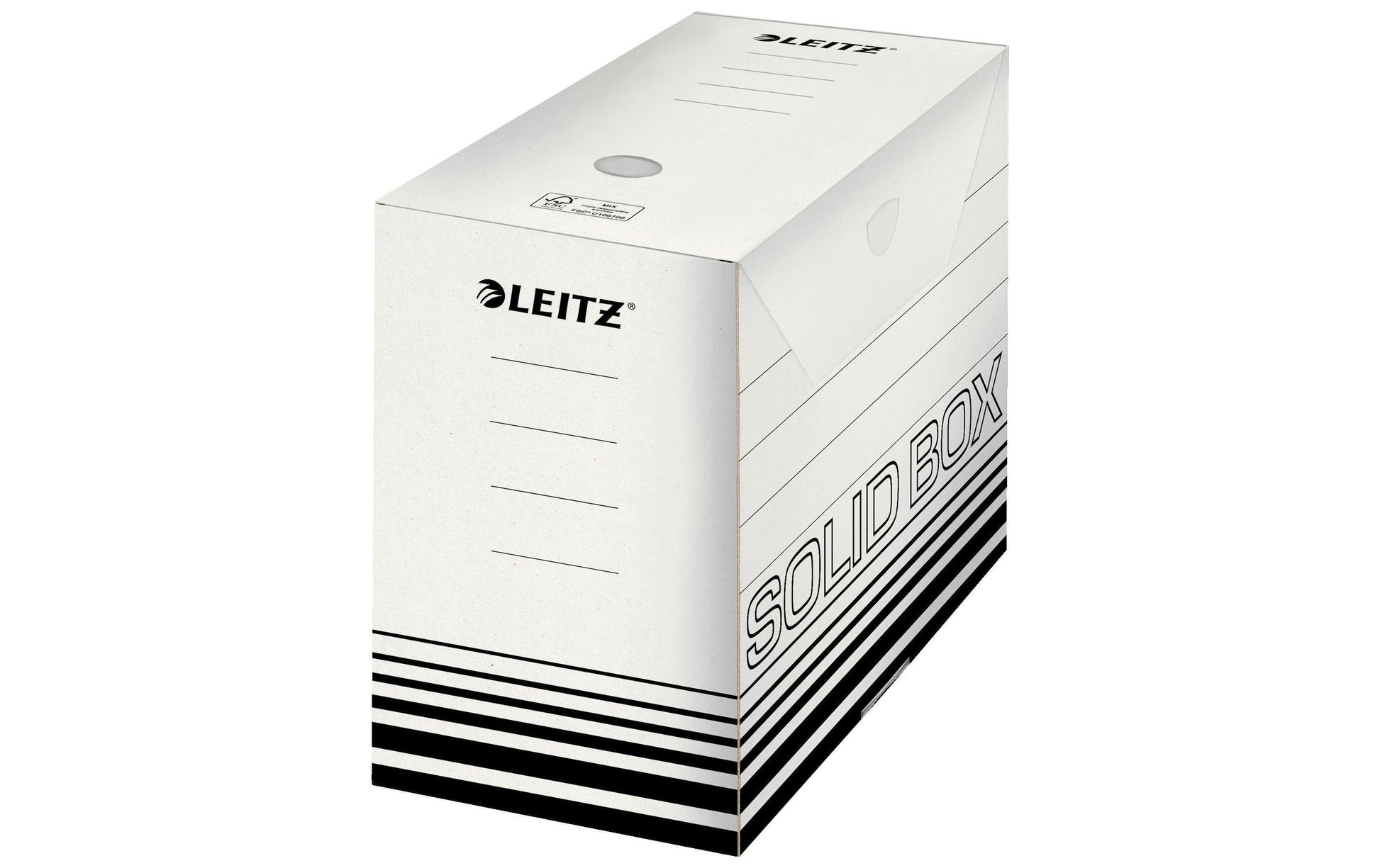 Leitz Solid Archivschachtel – für A4, B 150 × H 257 × T 330 mm, weiss, Karton, 10 Stück