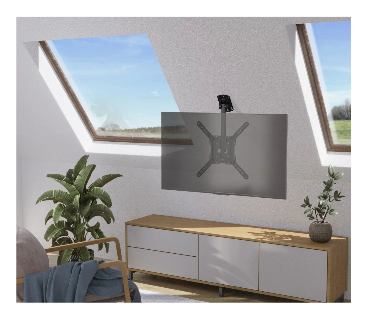 Hama Deckenhalterung – 32–65" – VESA 75×75–400×400 – bis 40 kg, Höhenverstellbar, Schwenkbar – 00220877