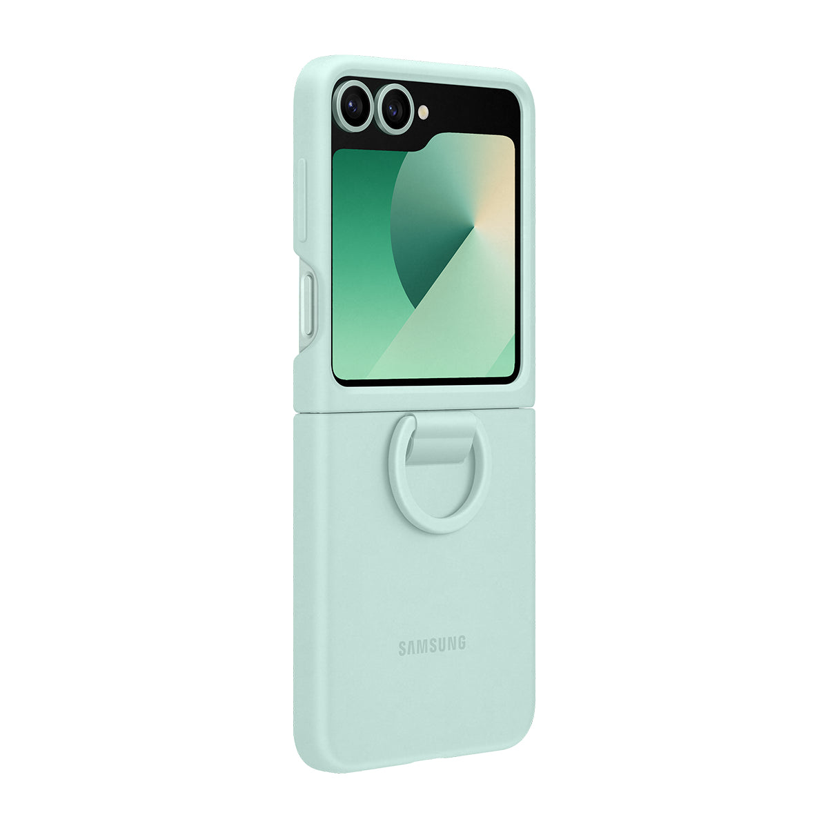 Samsung Backcover – für Samsung Galaxy Z Flip6, Silikon, Mint, mit Ring
