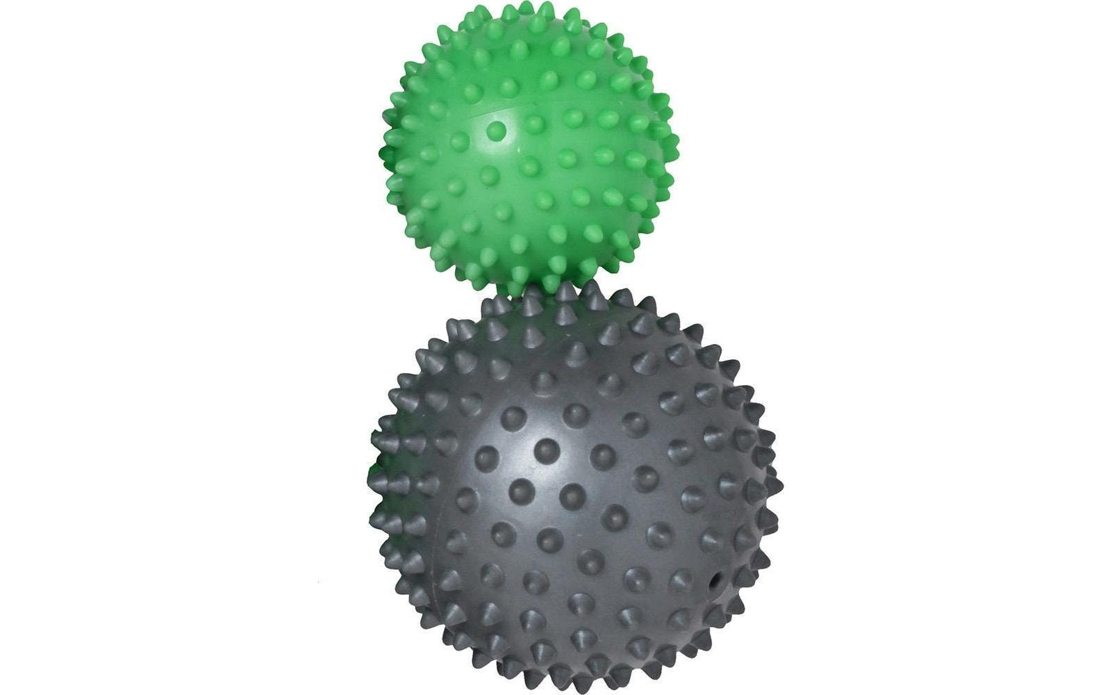 Schildkröt Fitness Faszienball (Noppenball) – Härtegrad: hart, weich – ø 7 cm und 9 cm – anthrazit, grün