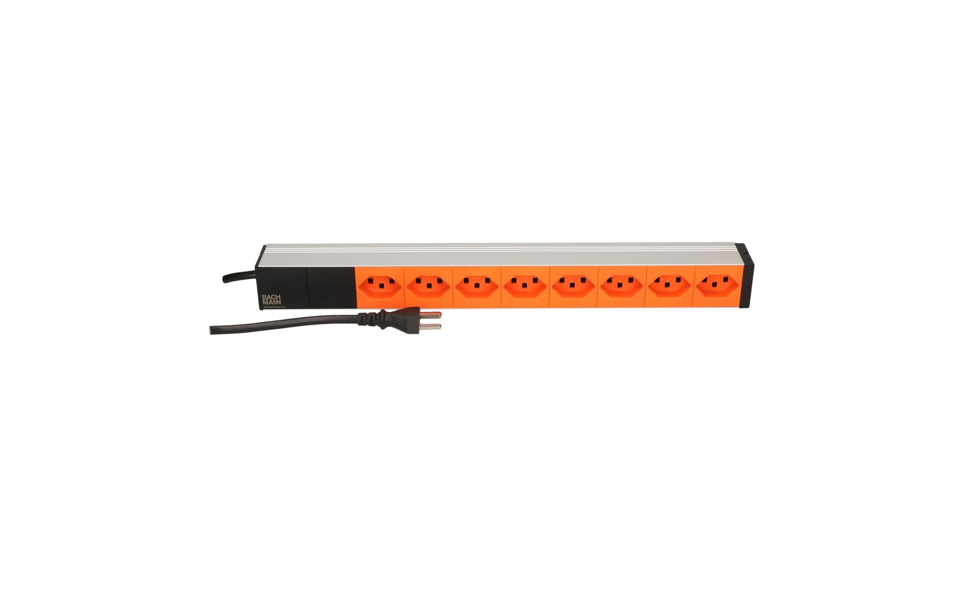 Bachmann PDU ALU Rack-PDU, 19" 1U, 8×T23, Eingang T23, 3 m – silber/orange