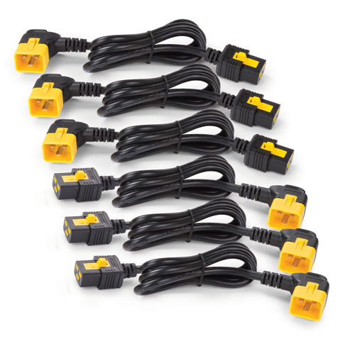 APC Netzkabel, IEC C19 auf IEC C20, verriegelbar, 90° abgewinkelt, 1,2 m, 6 Stück