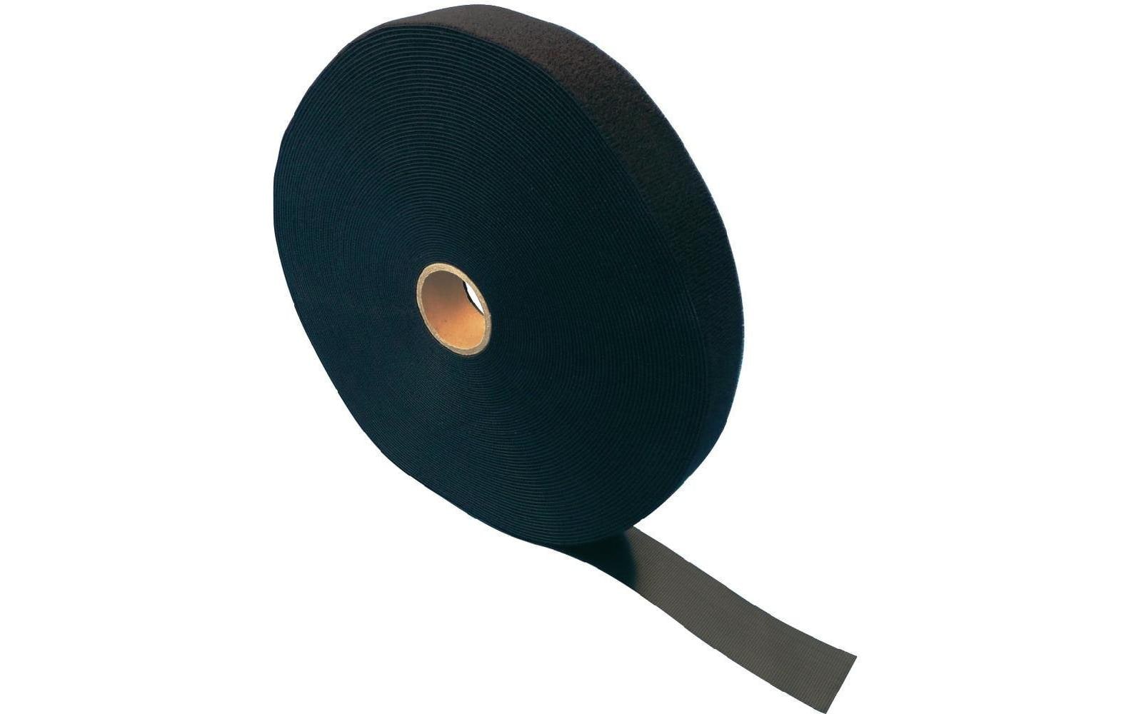 FASTECH Klettband 25 m × 20 mm, schwarz, haftend, zuschneidbar, wasserfest