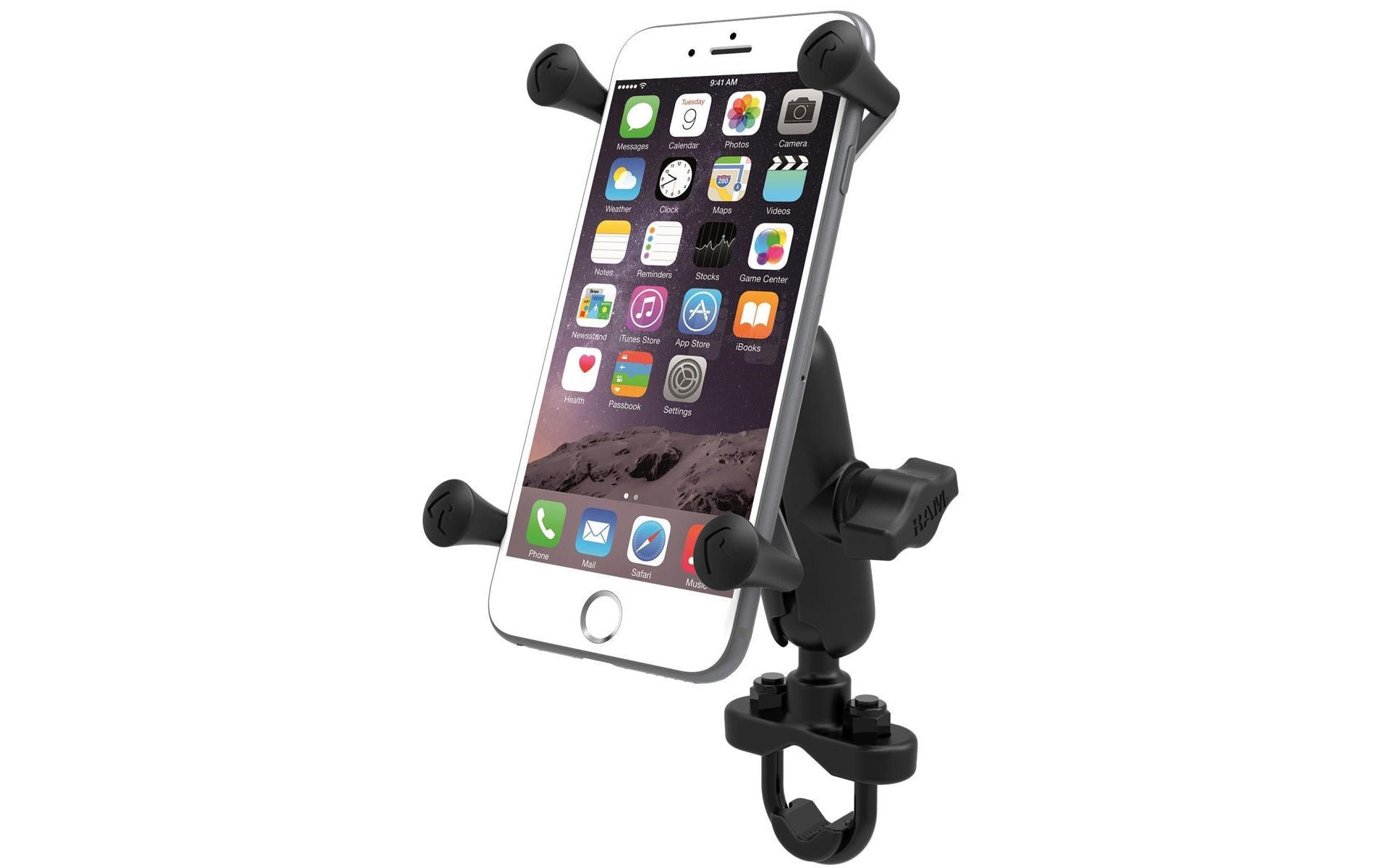 RAM Mounts Universal X-Grip – Fahrrad-/Motorrad-Halterung – Lenker – für Android/iOS – Schwarz