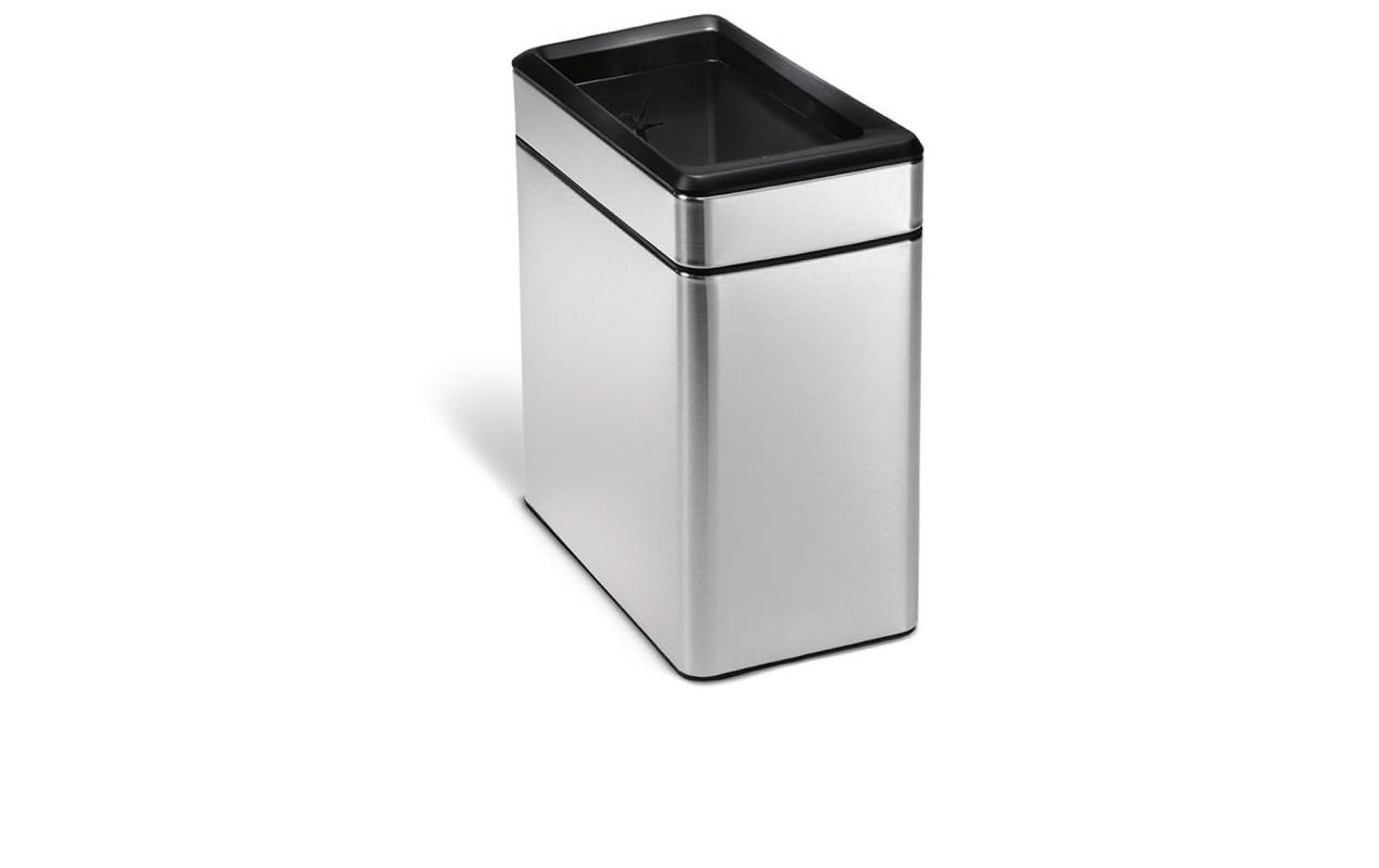 simplehuman Papierkorb – 10 l – Edelstahl – B × H × T 158 × 331 × 288 mm