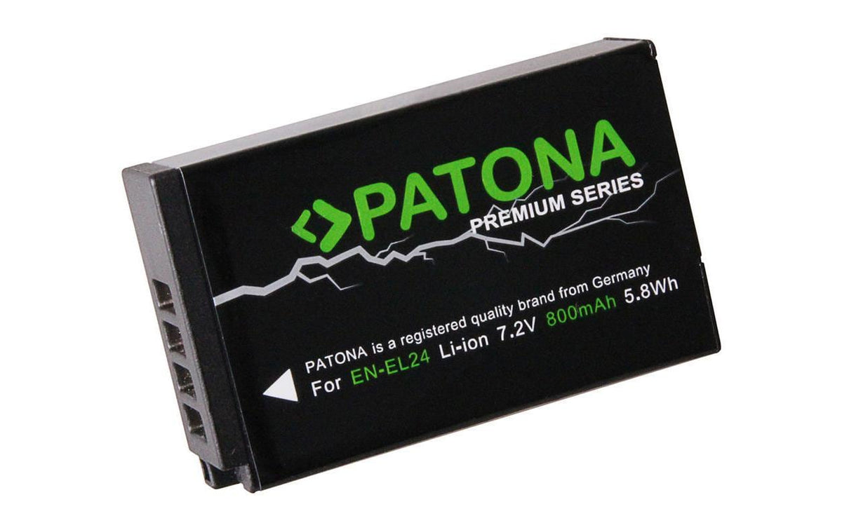 PATONA EN-EL24 Akku – 800 mAh, 7,2 V Li-Ion – für Nikon 1 J5 – Schwarz