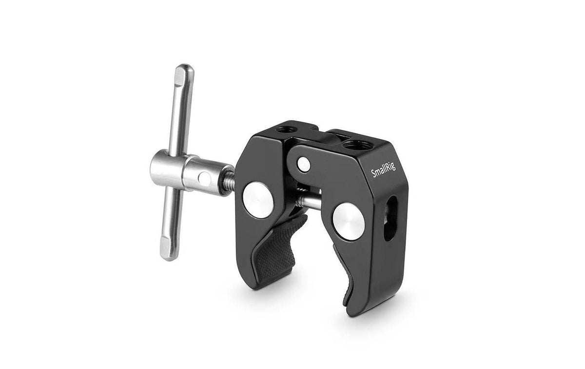 SmallRig Super Clamp 735 – 1/4"/3/8" Gewinde, max. Spanndicke 5,4 cm, Aluminium – für Camcorder – Schwarz