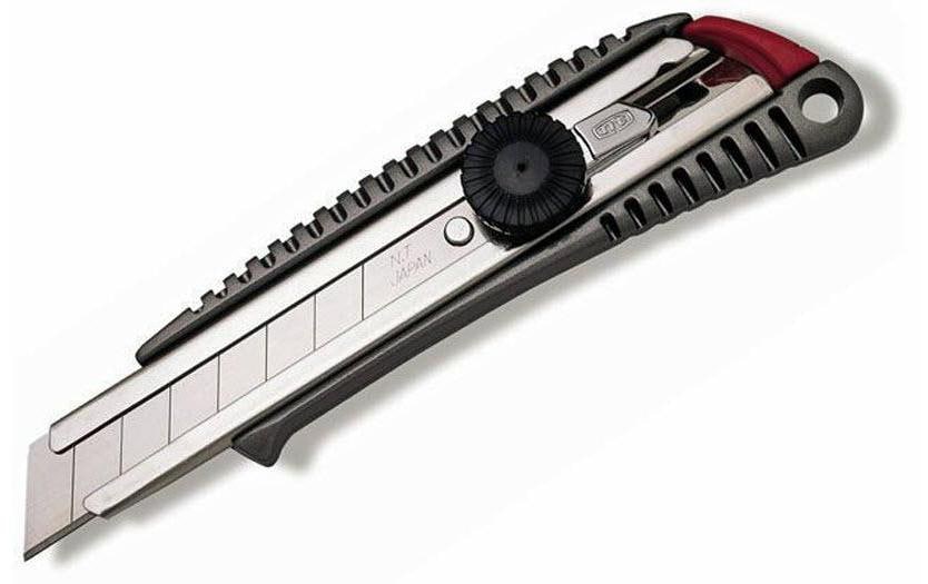 NT Cutter L-500 GP – Abbrechmesser 18 mm, einziehbar, Aluminium, dunkelgrau