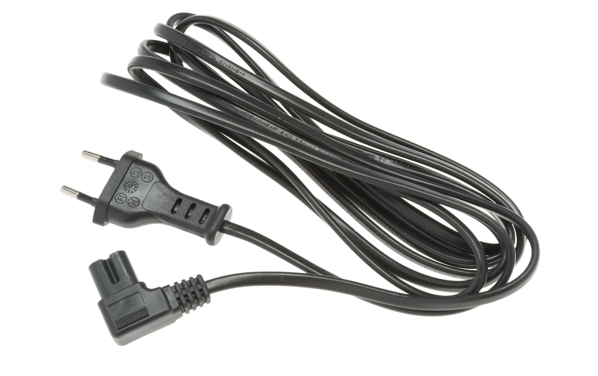 Diggelmann Netzkabel – Eurostecker (Typ C) – IEC C7, 2 m, 250 V/2,5 A, Schwarz