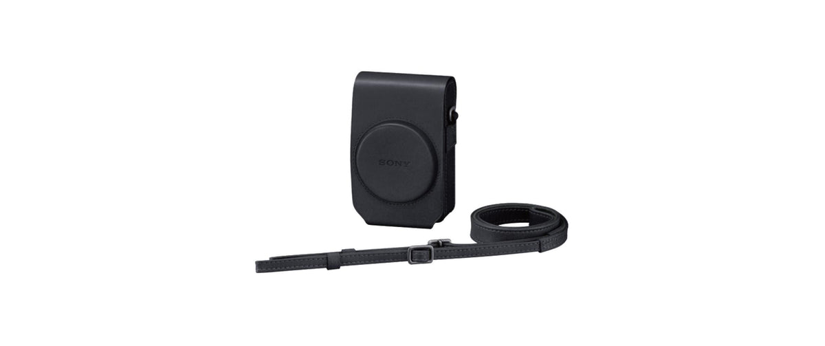 Sony LCS-RXG/B Kameratasche – Leder – Schwarz – für Sony DSC-RX100 Serie, HX90, WX500
