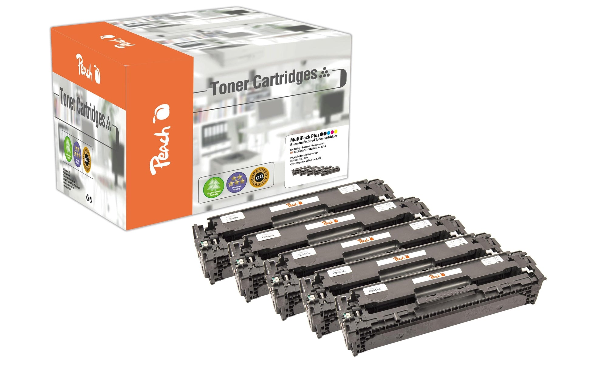 Peach Toner-Multipack CB54A – BK/C/M/Y, 1400 Seiten – für HP CM1300 Serie, CM1312 CB/CI und andere