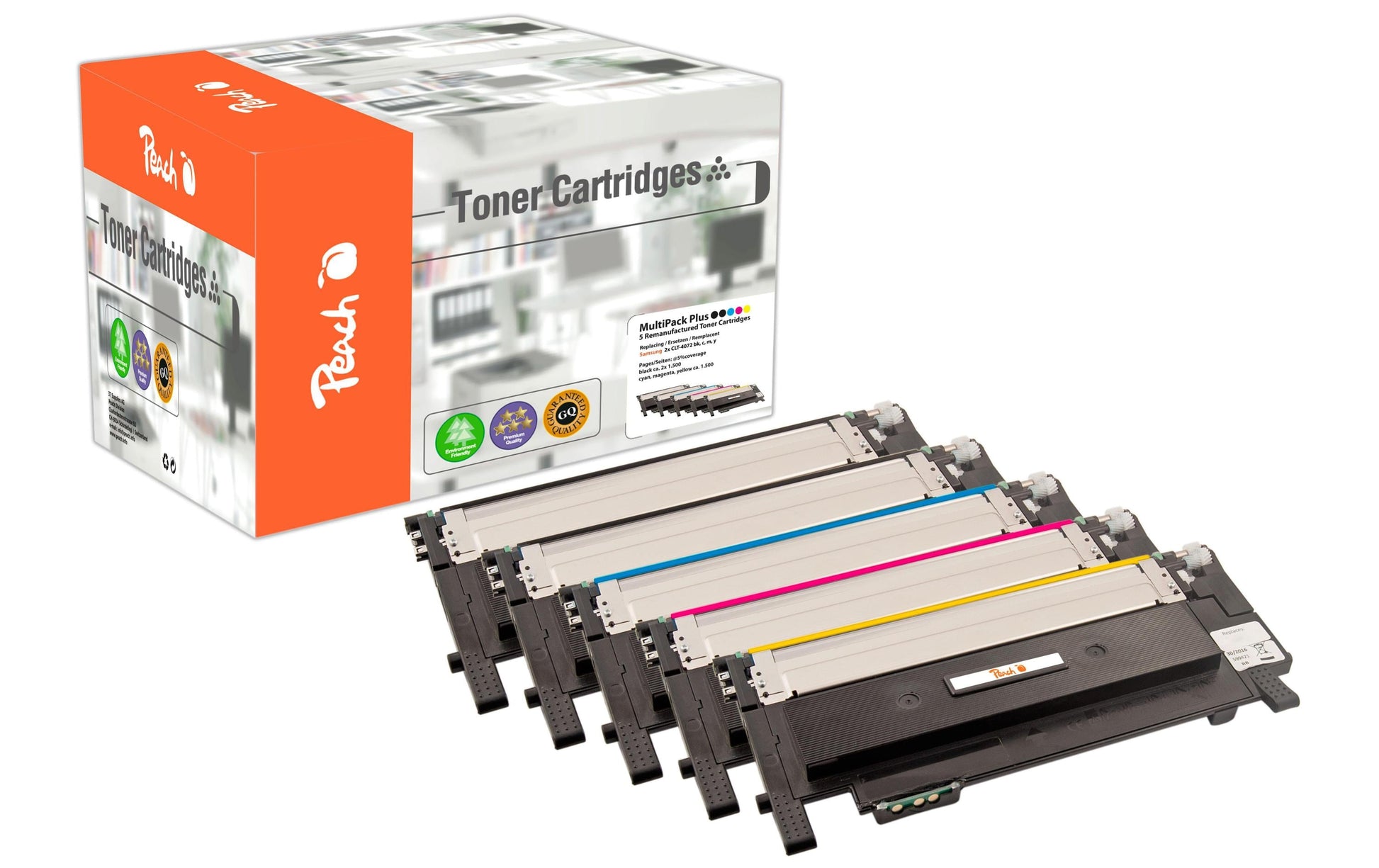 Peach Toner-Multipack CLT-4072 – BK/C/M/Y, 6000 Seiten – für Samsung CLP-320/CLP-325/CLX-3180 usw.