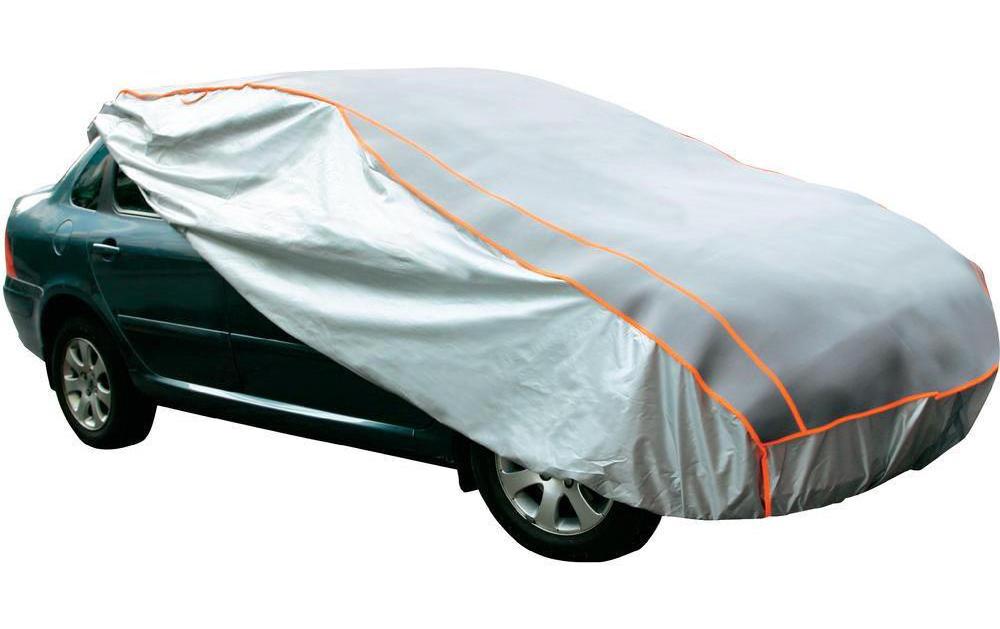 HP Autozubehör Ganzgarage Hagelschutz – für Stufenheck-PKW – 572 × 203 × 120 cm – Schaumstoff, Grau/Weiss