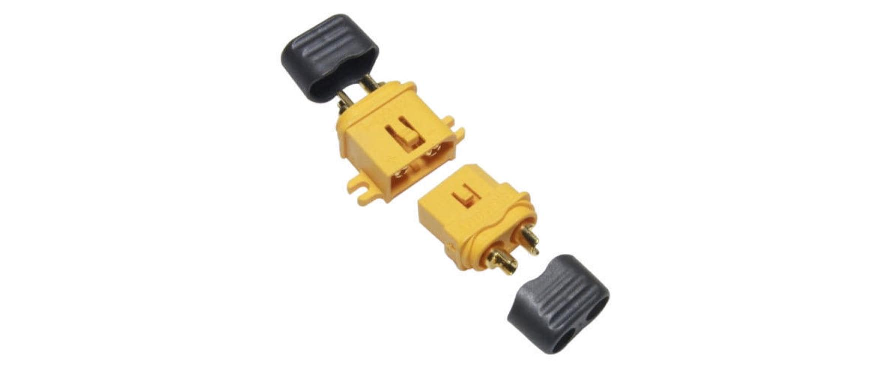 EP Product Adapterkabel, XT60-C (M)–XT60-C (F), mit Kabelschutz – schwarz/gelb