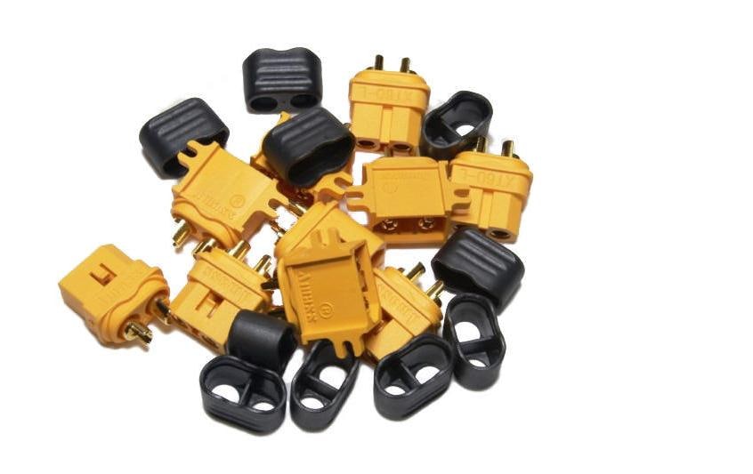 EP Product Adapterkabel XT60-C (M)–XT60-C (F), mit Kabelschutz, 10 Stk. – Schwarz/Gelb