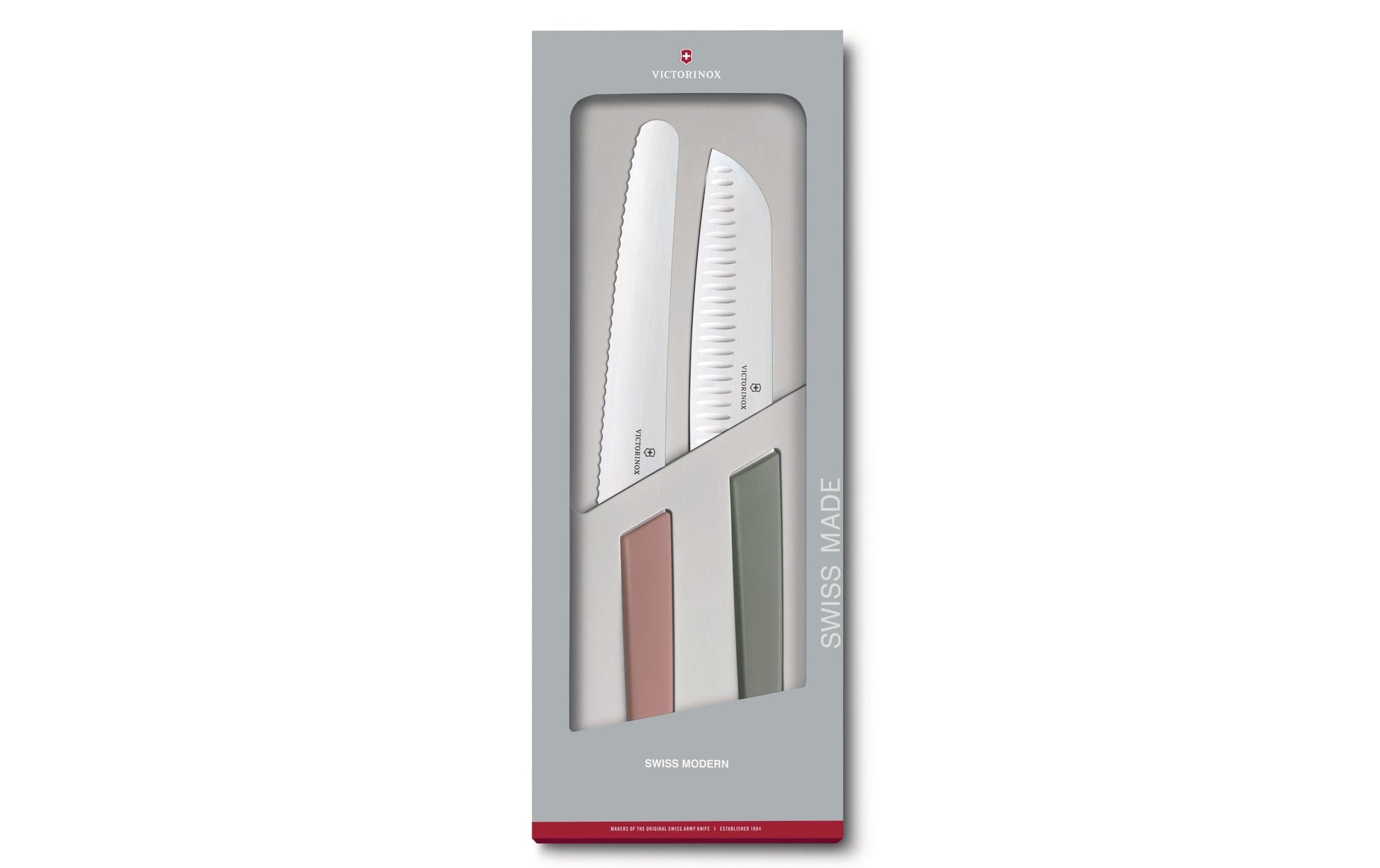 Victorinox Küchen-Set – Stahl, Wellenschliff, 22 cm, Grün, spülmaschinenfest, 2 Stk.