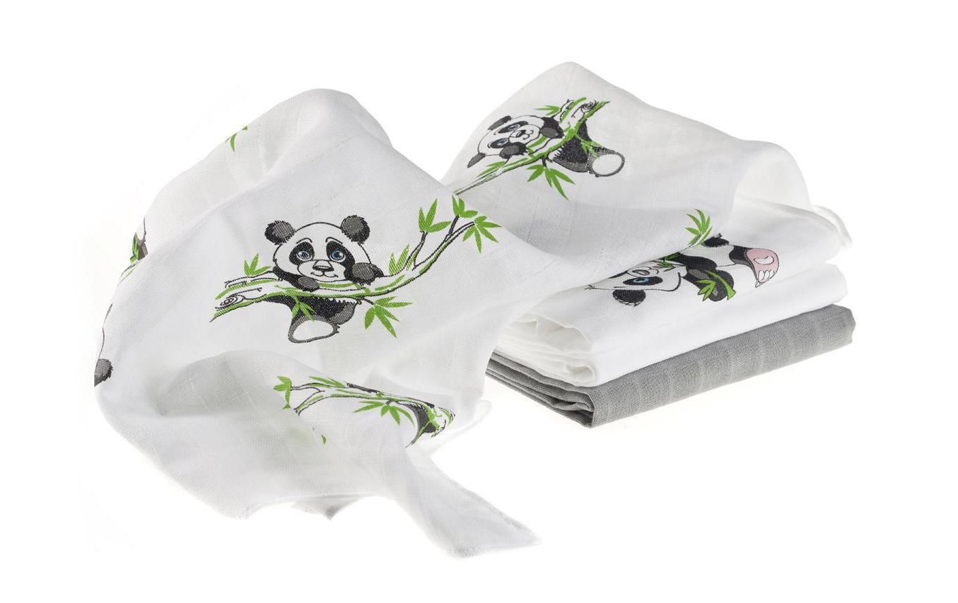 Makian Handtuch-Set – 4-teilig (4× 70 × 70 cm), Grün/Weiss, Baumwolle