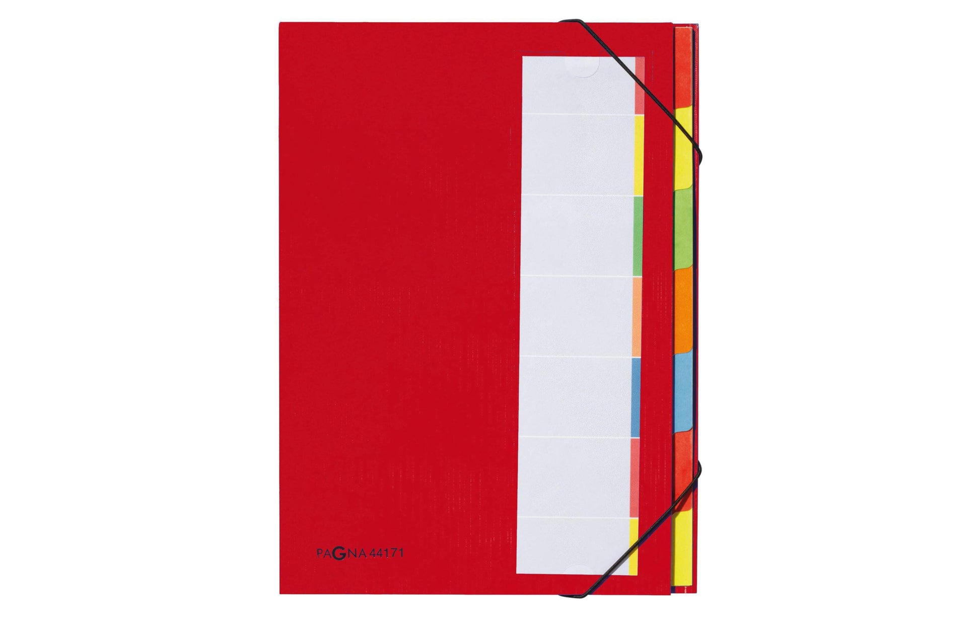 Pagna Fächermappe A4 – 7 Fächer, Gummiband, Karton, Rot