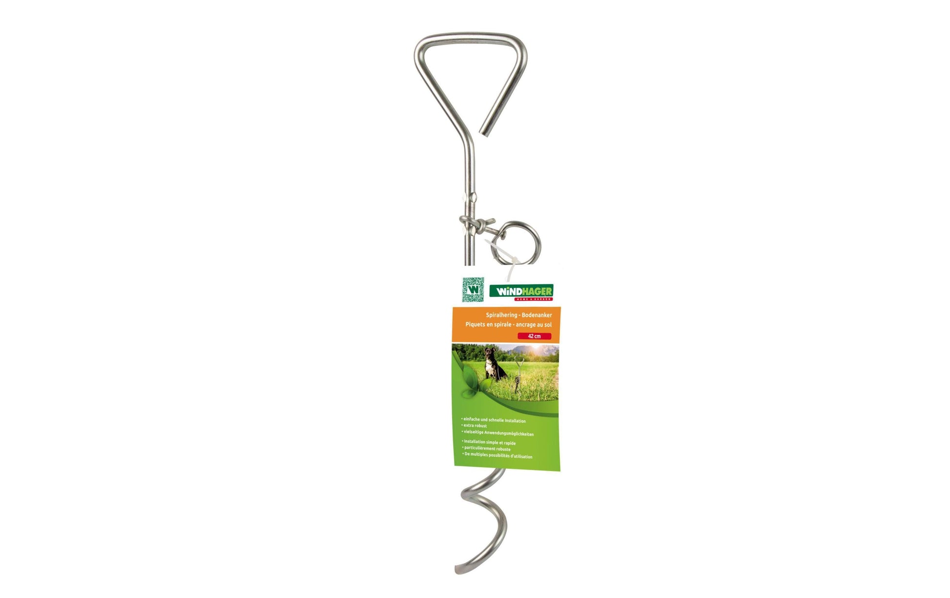 Windhager Spiral-Erd-Hering – Ø 80 × 410 mm, verzinkt