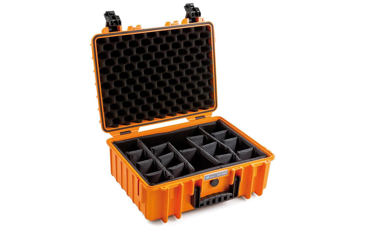 B&W Cases B&W Typ 5000 – Hartschalenkoffer, PP, Orange, 47 × 19 × 36,5 cm