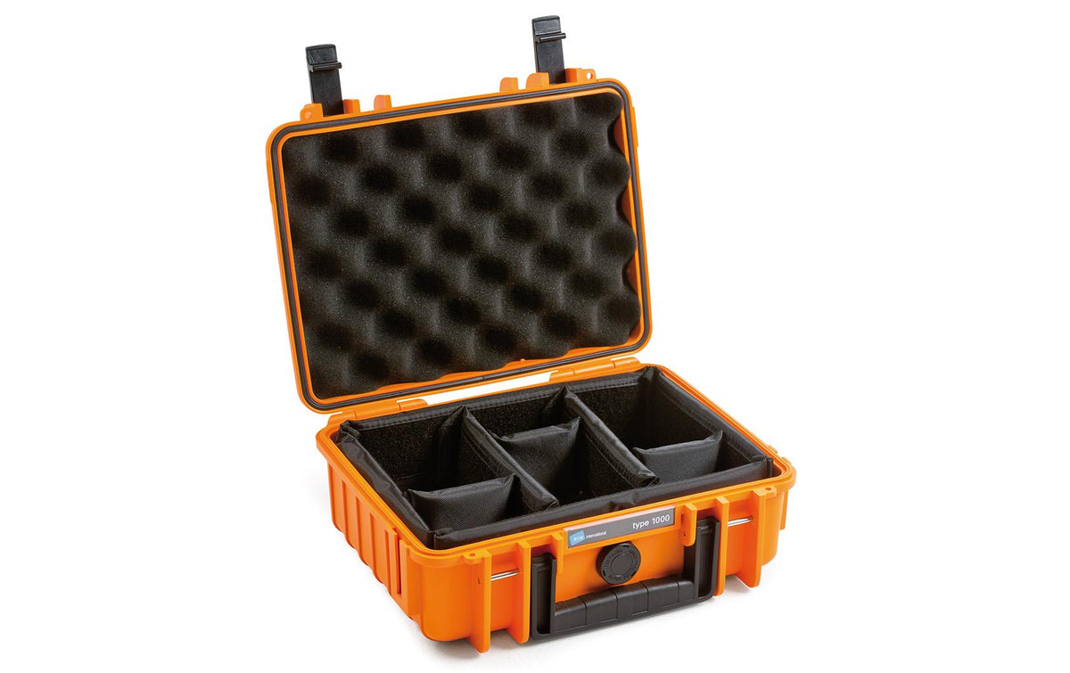 B&W Cases B&W 1000/O/RPD Outdoor-Koffer – Innen 250 × 175 × 95 mm, IP67 – Orange