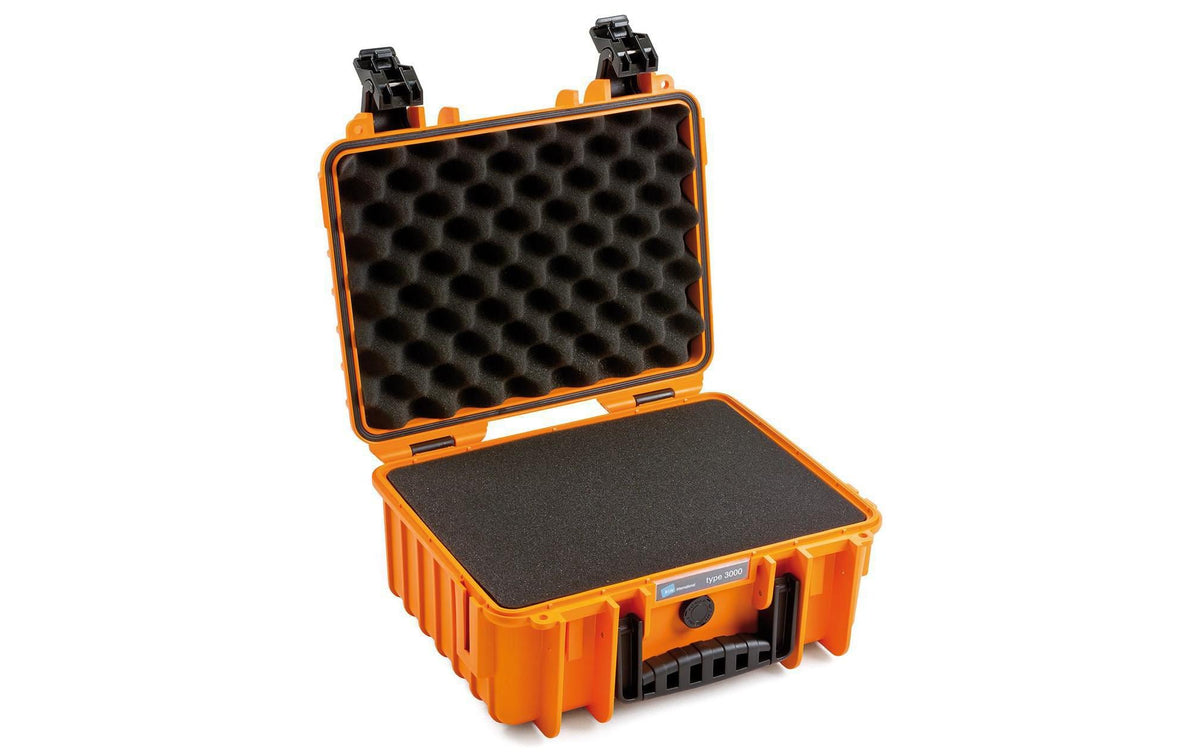 B&W Cases B&W 3000/O/SI – Hartschalenkoffer, PP, Orange, 36,5 × 17 × 29,5 cm