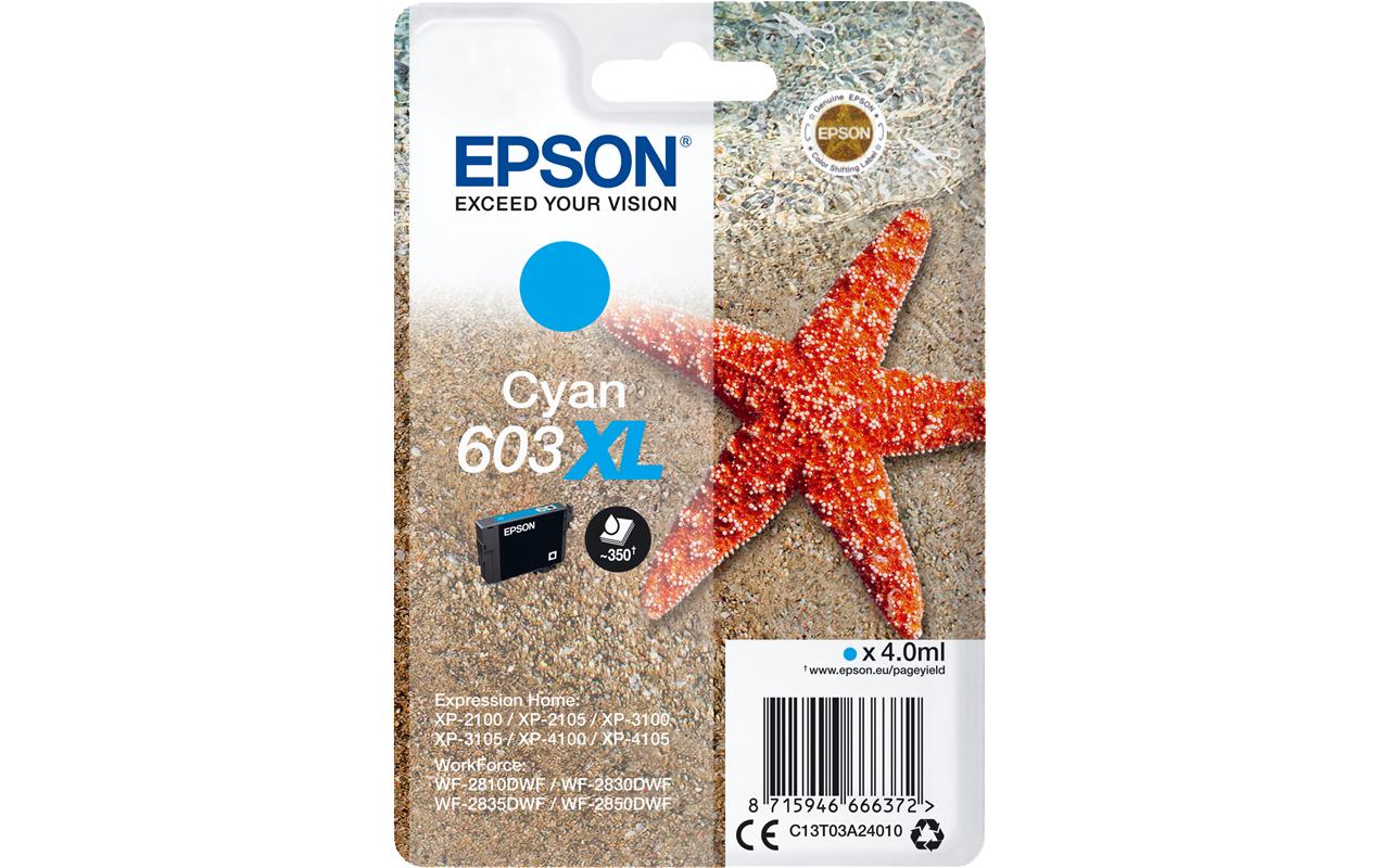 Epson Tintenpatrone C13T03A24010, cyan, 350 Seiten – für Tintenstrahldrucker/Multifunktionsgeräte