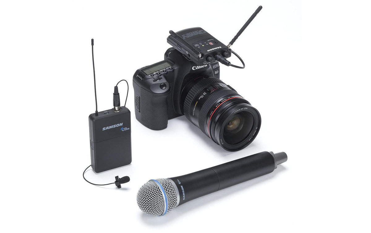 Samson Concert 88 Camera Combo Mikrofon-Kit – 3,5 mm Klinke, Mini XLR, Kabellos, Niere