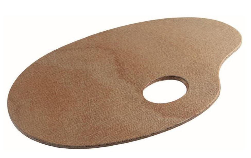Talens Farbpalette – Holz, 210 × 300 × 3 mm, Braun, Daumenbohrung