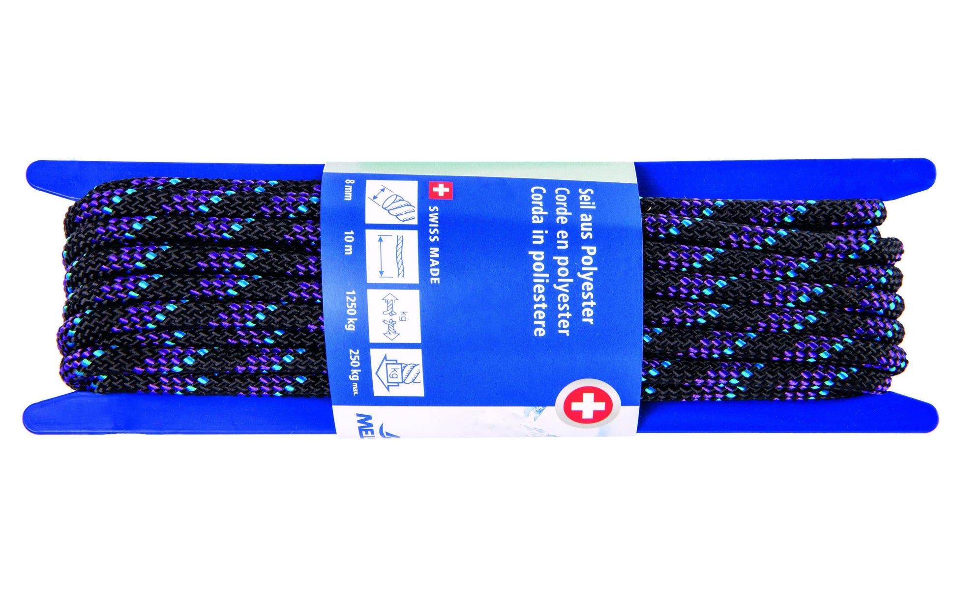 Meister & Cie Meister – Kordel Polyester, violett Ø 8 mm × 10 m, Mindestbruchkraft 1250 kg
