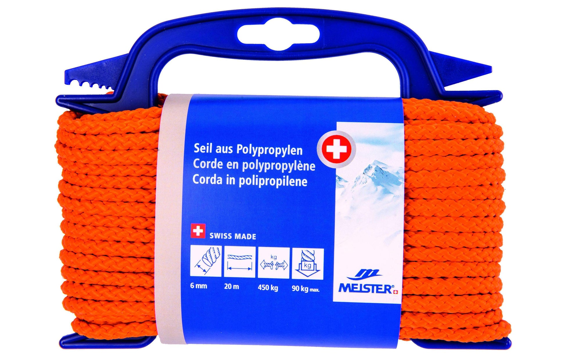 Meister & Cie Meister – Kordel Polypropylen, orange Ø 6 mm × 20 m, 450 kg