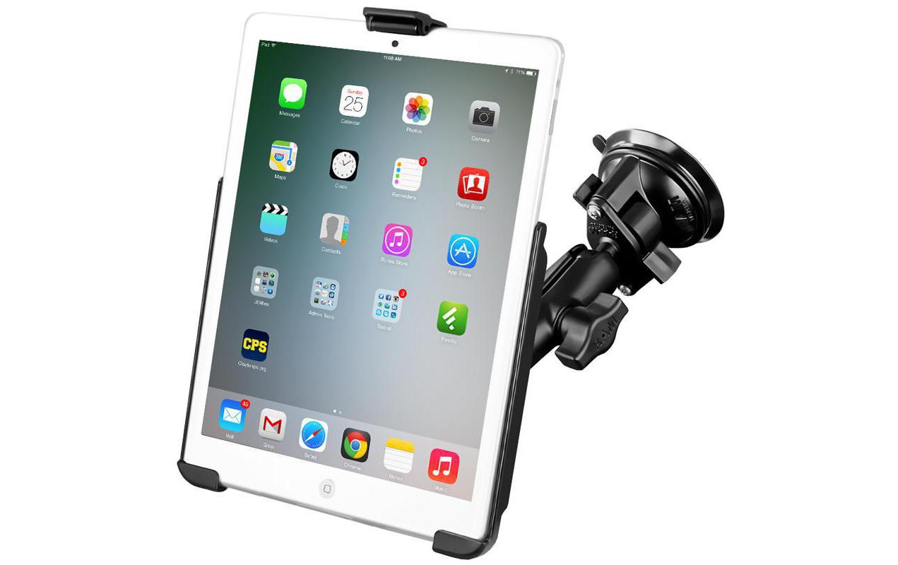 RAM Mounts Fahrzeug-Dock für Apple iPad mini 1.–3. Gen. – Saugnapf, drehbar – Schwarz