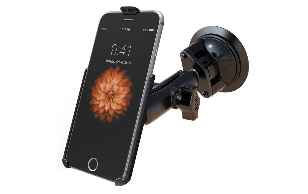 RAM Mounts Auto-Halterung, Saugnapf – für iPhone 6 Plus, iPhone 7 Plus, iPhone Xs Max – Schwarz, Aluminium